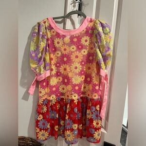 QOS daisy glitter dress